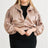 Mocha Plus Size Satin Ruched Bomber Jacket