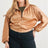 Taupe Plus Size Satin Ruched Bomber Jacket