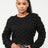 Black Cozy Checker Sweater Top