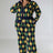 Plus Size Diamond Print Pant Set green, navy blue and yellow