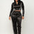 Black Cropped Jacket & Jogger Pants Set